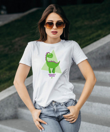 Happy dino T-shirt Basic Donna