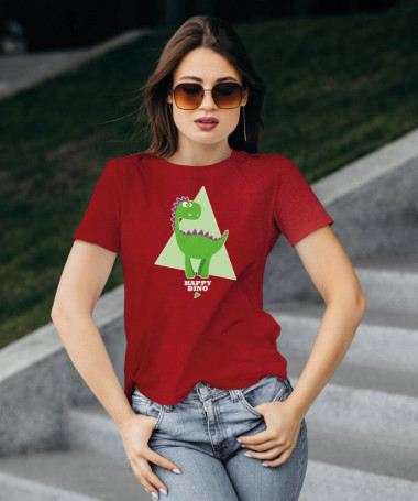 Happy dino T-shirt Basic Donna