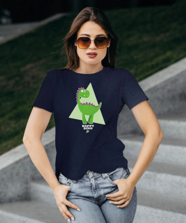 Happy dino T-shirt Basic Donna