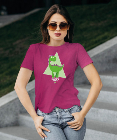 Happy dino T-shirt Basic Donna