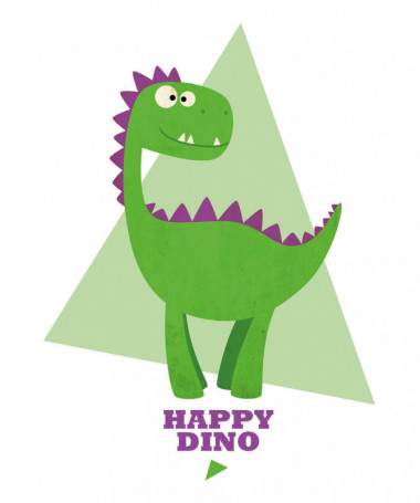 Happy dino  T-shirt Scollo V