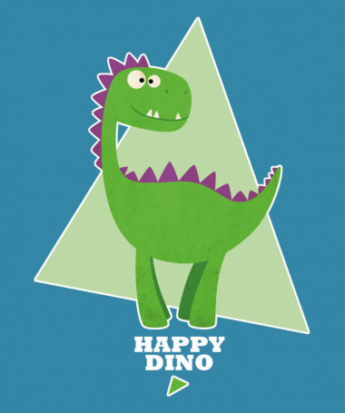 Happy dino  T-shirt Scollo V