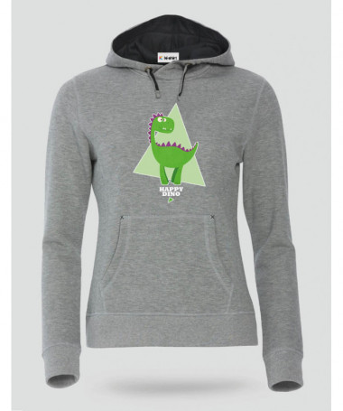 Happy dino Felpa Premium con cappuccio Donna