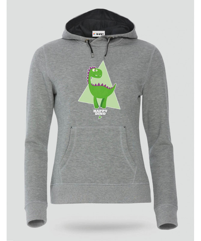 Happy dino Felpa Premium con cappuccio Donna