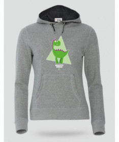 Happy dino Felpa Premium con cappuccio Donna