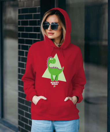 Happy dino Felpa Premium con cappuccio Donna