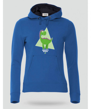 Happy dino Felpa Premium con cappuccio Donna