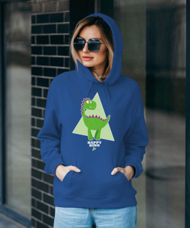 Happy dino Felpa Premium con cappuccio Donna