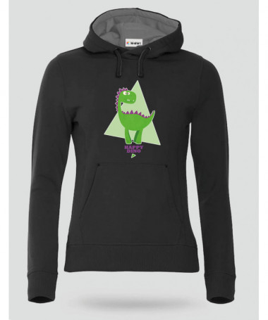 Happy dino Felpa Premium con cappuccio Donna