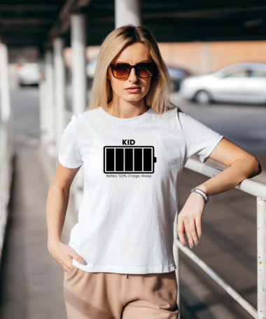 100 battery T-shirt Basic Donna
