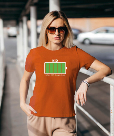 100 battery T-shirt Basic Donna