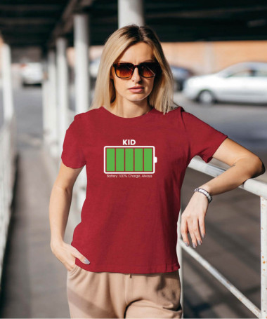 100 battery T-shirt Basic Donna