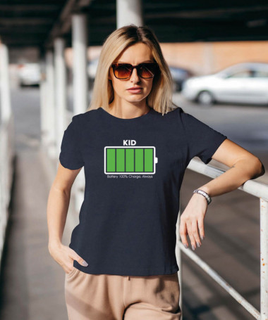 100 battery T-shirt Basic Donna