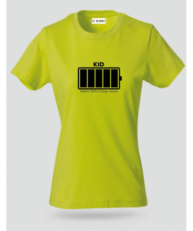 100 battery T-shirt Basic Donna