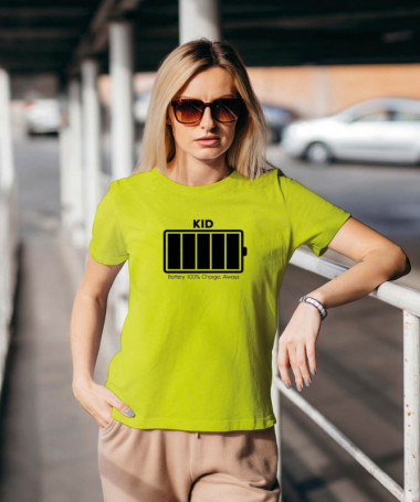 100 battery T-shirt Basic Donna