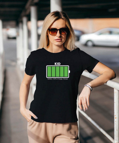 100 battery T-shirt Basic Donna