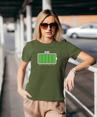 100 battery T-shirt Basic Donna
