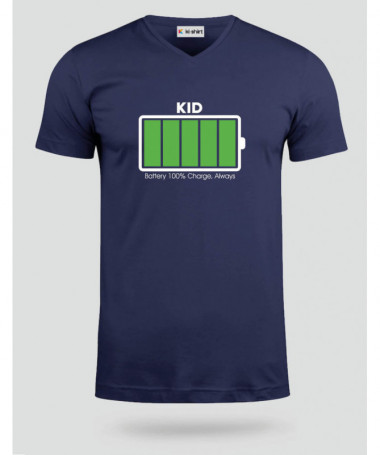 100 battery  T-shirt Scollo V