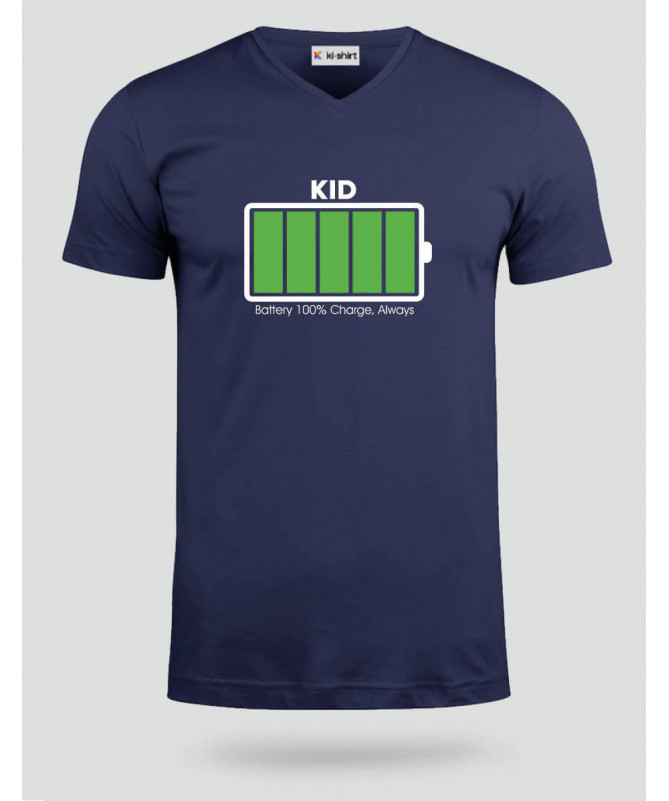 100 battery  T-shirt Scollo V