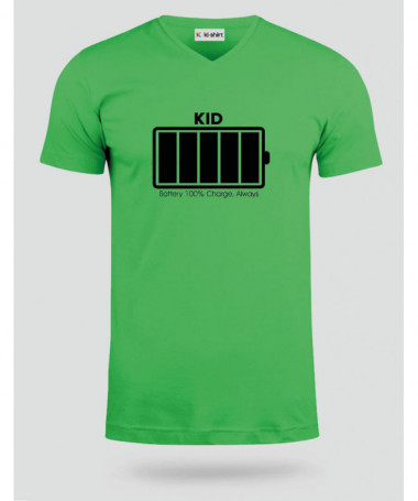 100 battery  T-shirt Scollo V