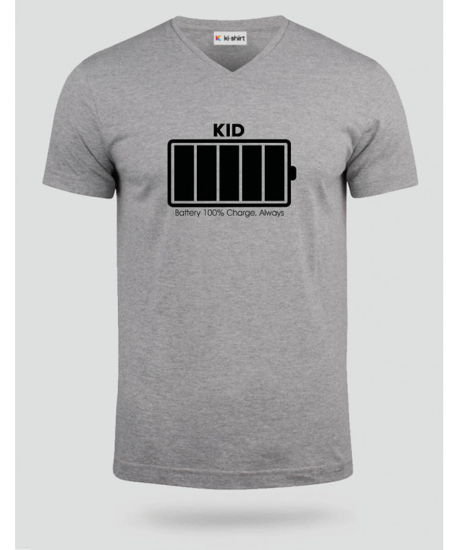 100 battery  T-shirt Scollo V