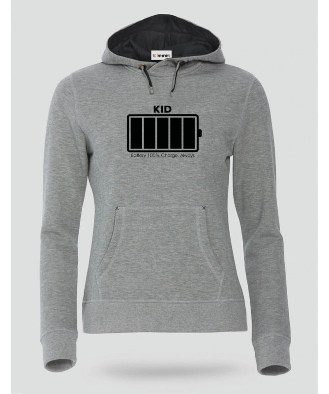 100 battery Felpa Premium con cappuccio Donna