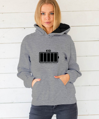 100 battery Felpa Premium con cappuccio Donna