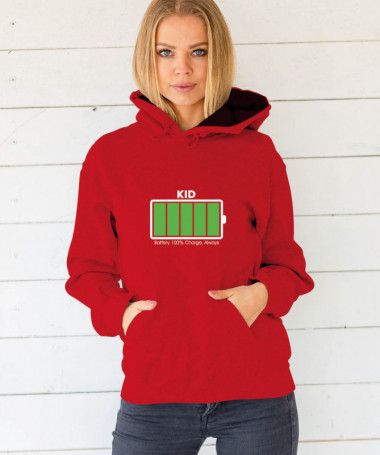 100 battery Felpa Premium con cappuccio Donna