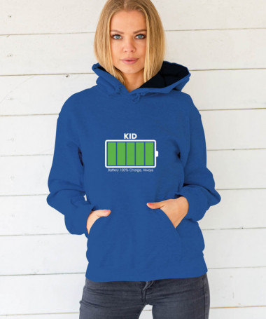 100 battery Felpa Premium con cappuccio Donna