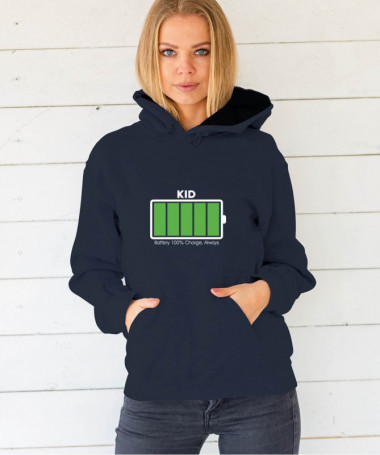 100 battery Felpa Premium con cappuccio Donna