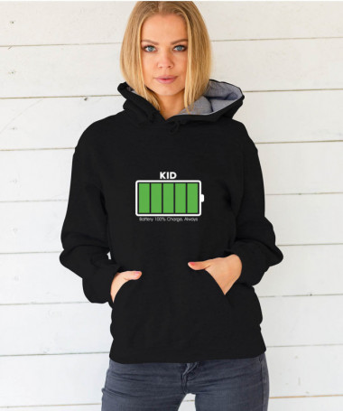 100 battery Felpa Premium con cappuccio Donna