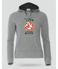 Pizza Felpa Premium con cappuccio Donna
