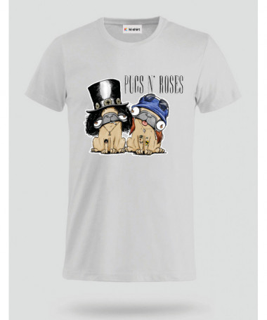 pugsnrosesdog T-shirt Basic Uomo