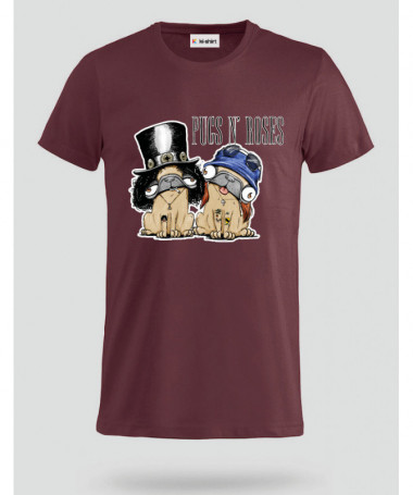 pugsnrosesdog T-shirt Basic Uomo