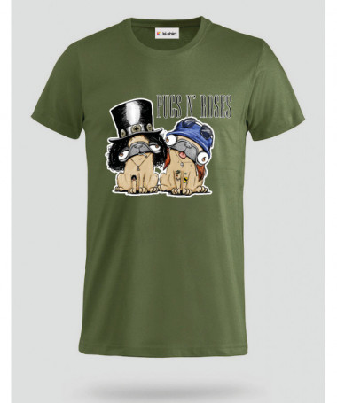 pugsnrosesdog T-shirt Basic Uomo