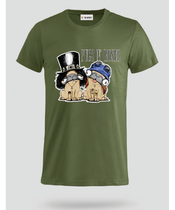pugsnrosesdog T-shirt Basic Uomo