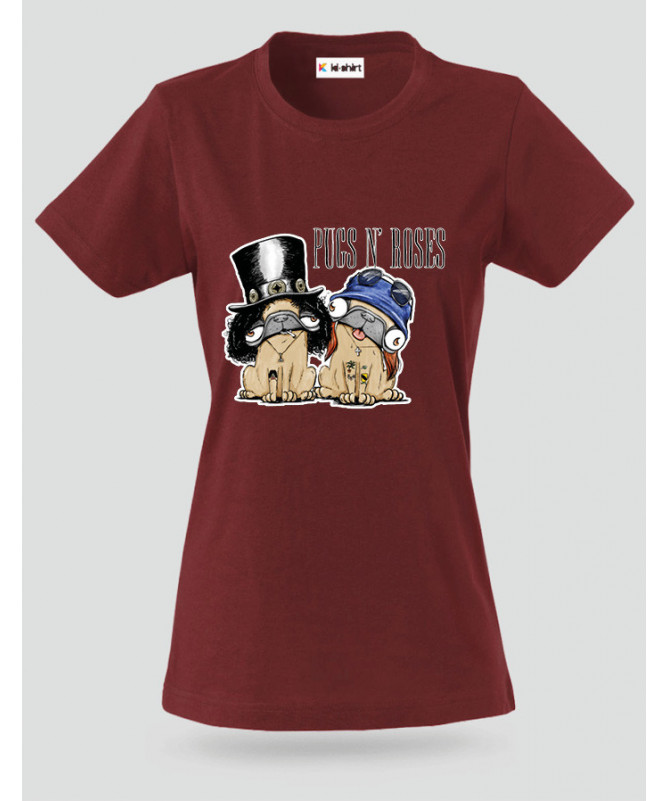 pugsnrosesdog T-shirt Basic Donna