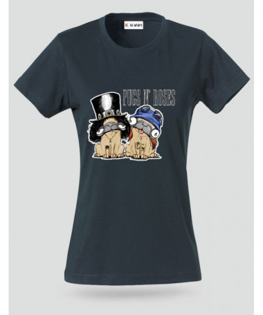 pugsnrosesdog T-shirt Basic Donna
