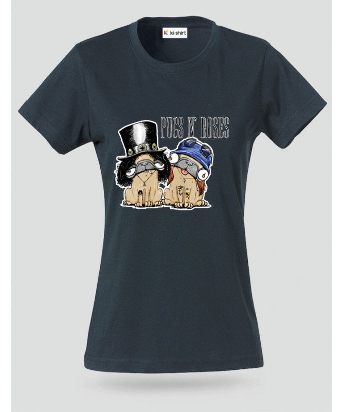 pugsnrosesdog T-shirt Basic Donna