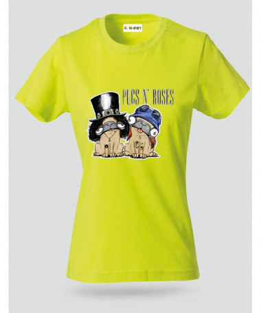 pugsnrosesdog T-shirt Basic Donna