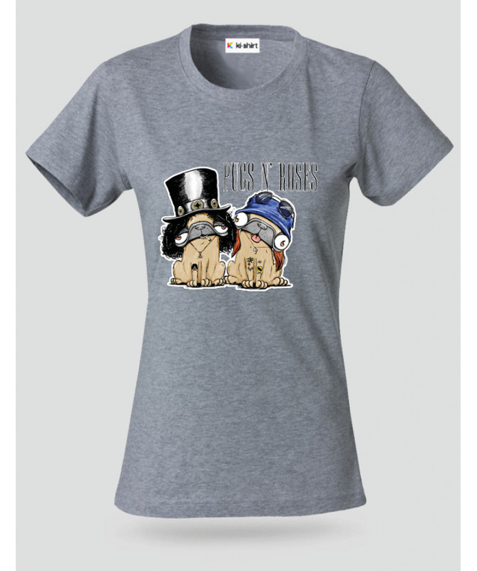 pugsnrosesdog T-shirt Basic Donna