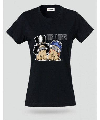 pugsnrosesdog T-shirt Basic Donna