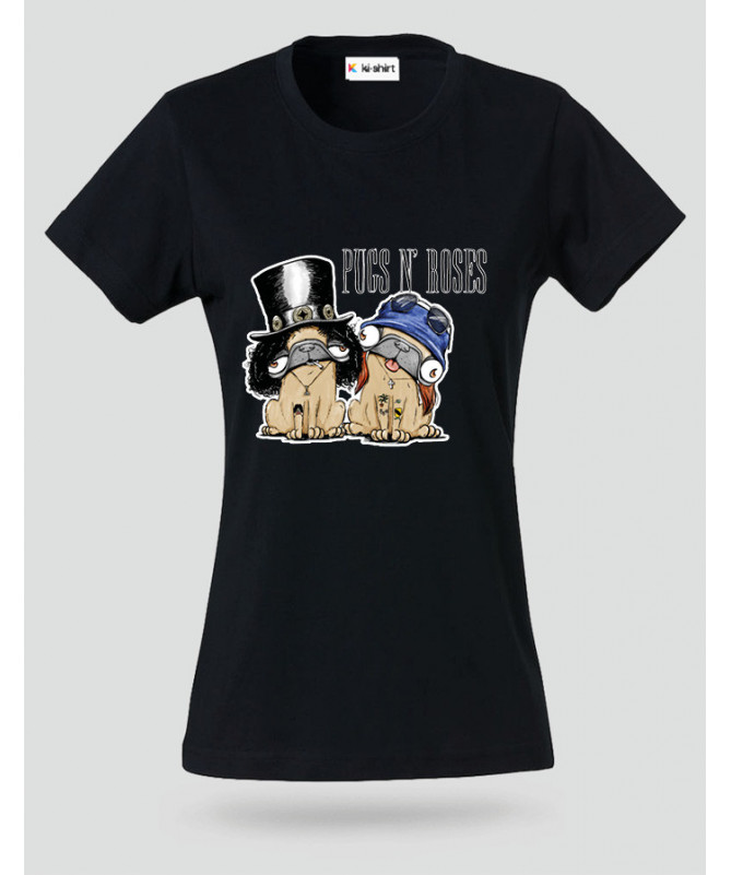 pugsnrosesdog T-shirt Basic Donna