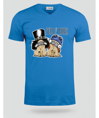 pugsnrosesdog T-shirt Scollo V