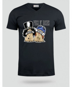 pugsnrosesdog T-shirt Scollo V